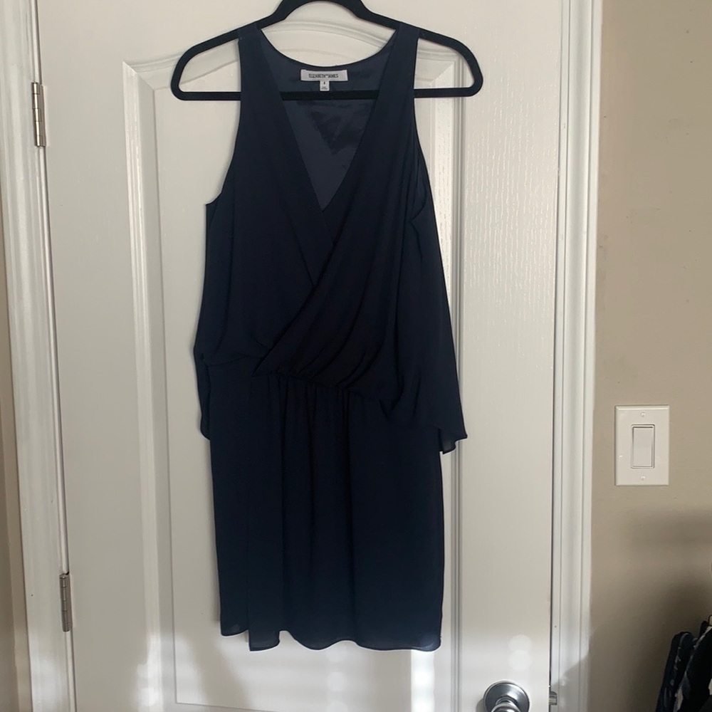 ELIZABETH and James navy mini dress